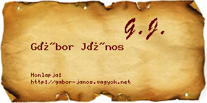 Gábor János névjegykártya