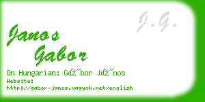 janos gabor business card